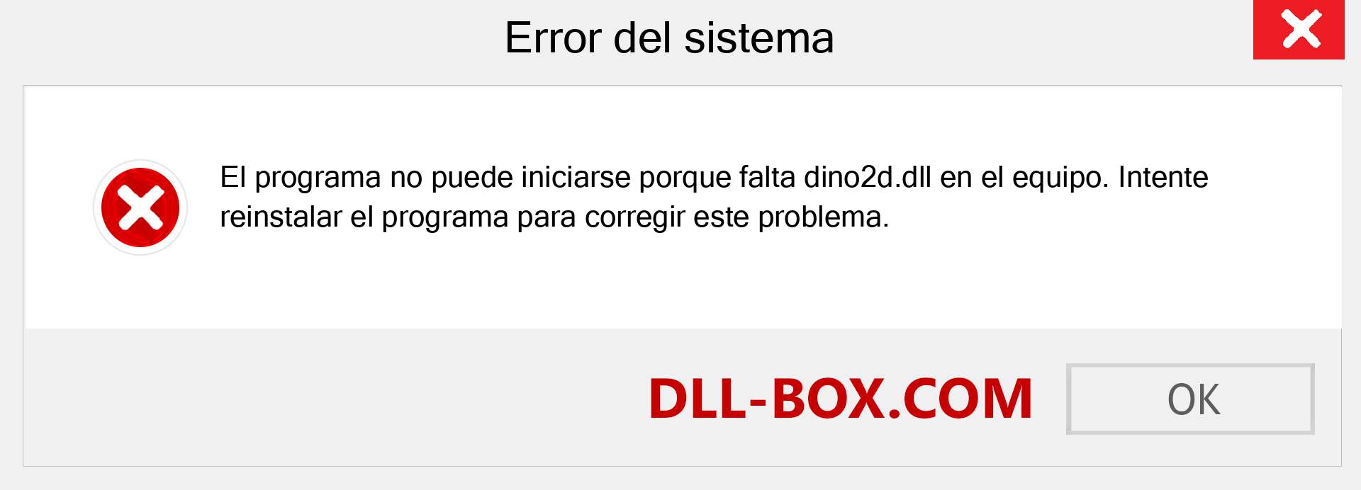 ¿Falta el archivo dino2d.dll ?. Descargar para Windows 7, 8, 10 - Corregir dino2d dll Missing Error en Windows, fotos, imágenes