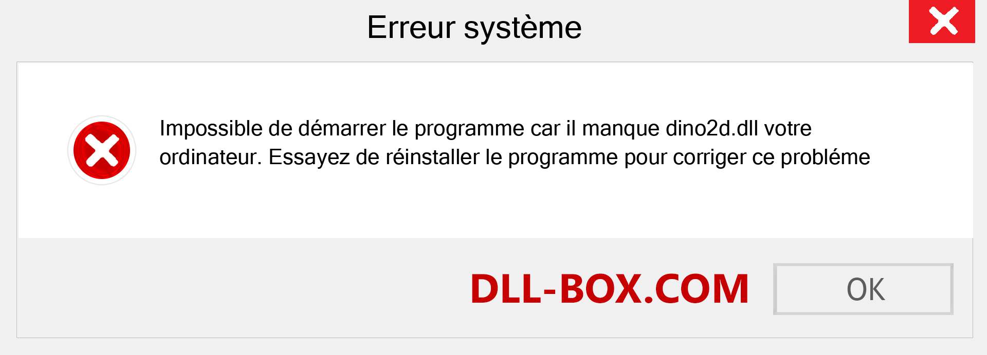 Le fichier dino2d.dll est manquant ?. Télécharger pour Windows 7, 8, 10 - Correction de l'erreur manquante dino2d dll sur Windows, photos, images