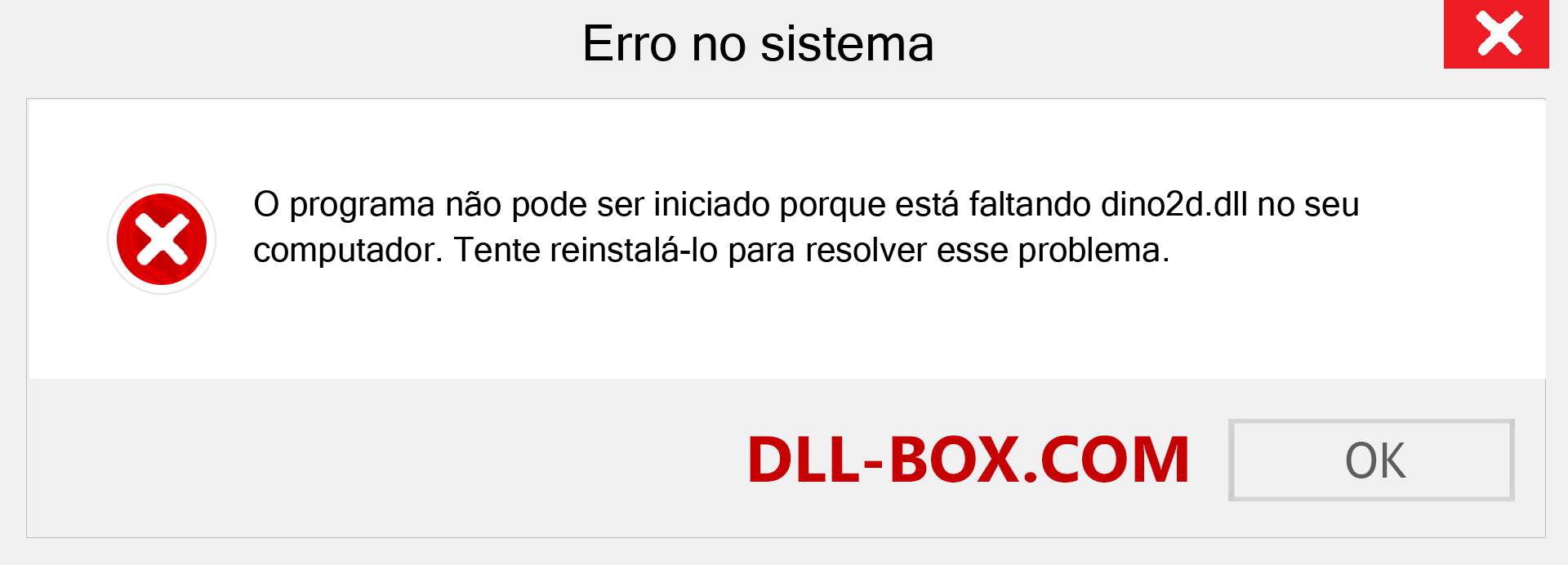 Arquivo dino2d.dll ausente ?. Download para Windows 7, 8, 10 - Correção de erro ausente dino2d dll no Windows, fotos, imagens